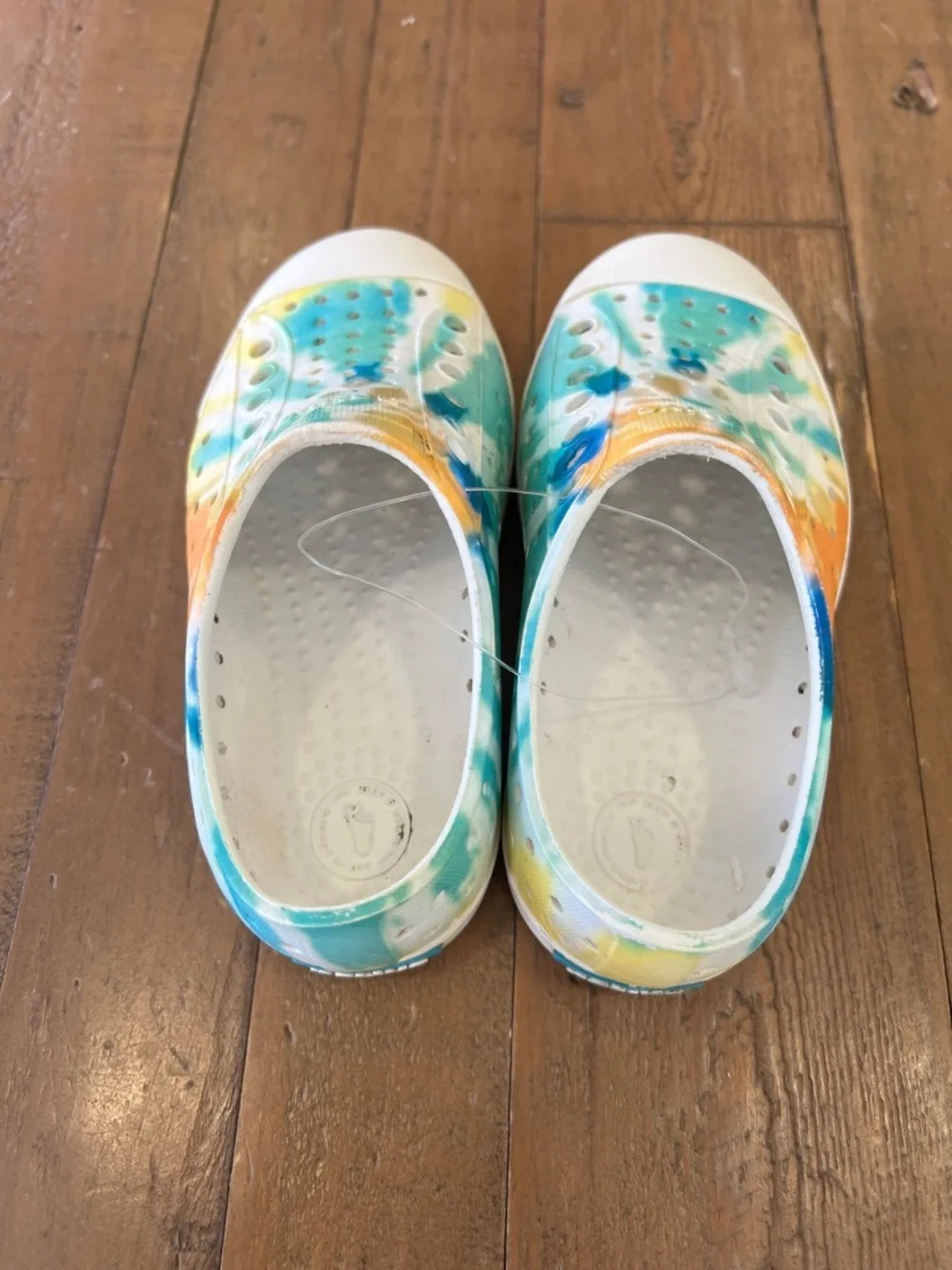 Native Jefferson colorful tie dye slip on Waterproof sneaker sandals kids 8